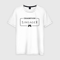 Мужская футболка Lineage 2 gaming champion: рамка с лого и джойстик