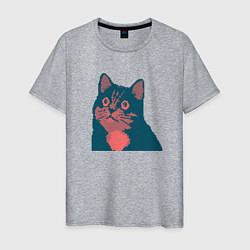 Мужская футболка Vintage pixel cat