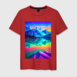 Мужская футболка Горы отражаются в озере