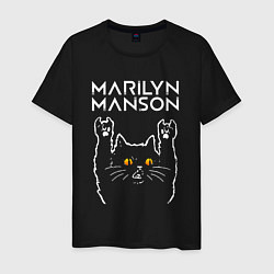 Мужская футболка Marilyn Manson rock cat