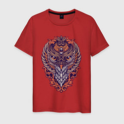 Футболка хлопковая мужская Cool owl, цвет: красный