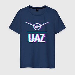 Мужская футболка Значок UAZ в стиле glitch