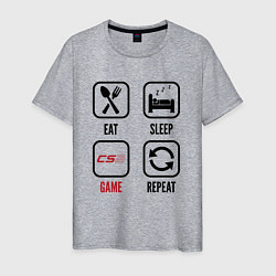 Мужская футболка Eat - sleep - Counter Strike 2 - repeat
