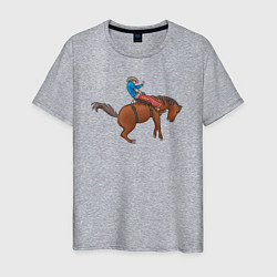Мужская футболка Наездник и конь вместе