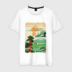 Футболка хлопковая мужская Япония винтаж, цвет: белый