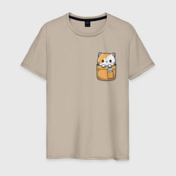 Мужская футболка Карманный друг - котёнок