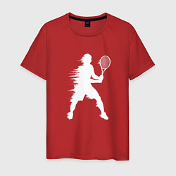 Мужская футболка Белый силуэт теннисиста