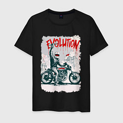 Футболка хлопковая мужская Evolution - motorcycle, цвет: черный