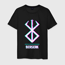 Мужская футболка Символ Berserk в стиле glitch