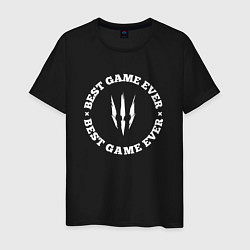 Мужская футболка Символ The Witcher и круглая надпись best game eve