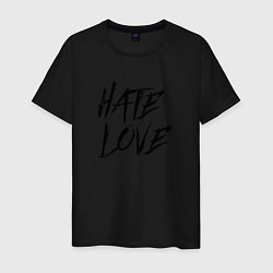 Мужская футболка Hate love Face