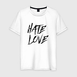 Мужская футболка Hate love Face