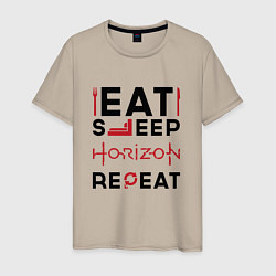Мужская футболка Надпись: eat sleep Horizon repeat