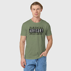 Футболка хлопковая мужская Parental advisory, цвет: авокадо — фото 2