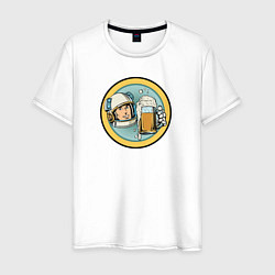 Мужская футболка Космонавт с кружкой пива