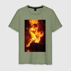Мужская футболка Фантастический огненный конь
