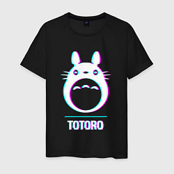 Мужская футболка Символ Totoro в стиле glitch