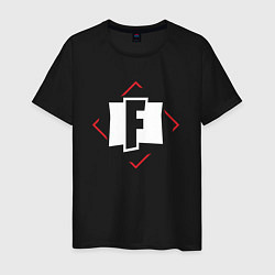 Мужская футболка Символ Fortnite в красном ромбе