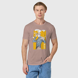 Футболка хлопковая мужская Магическая битва Нанами Кенто, цвет: пыльно-розовый — фото 2