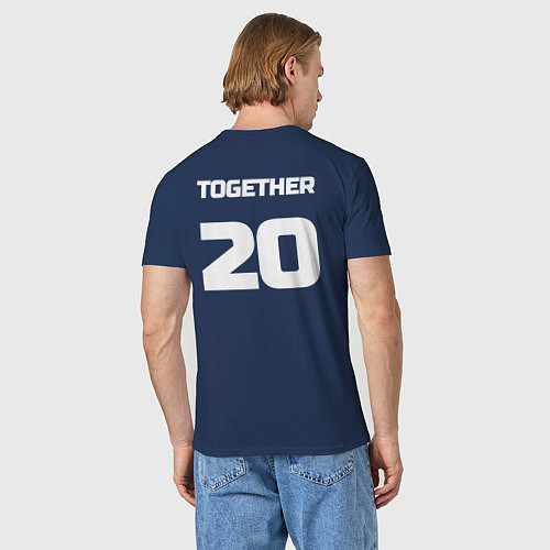 Мужская футболка Together since 20ХХ: пара для 3420621 - редактируе / Тёмно-синий – фото 4