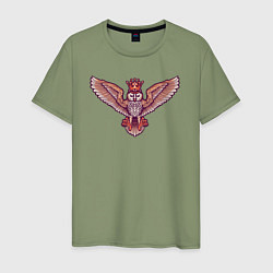 Футболка хлопковая мужская Owl queen, цвет: авокадо