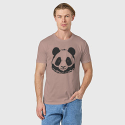 Футболка хлопковая мужская Панда бамбуковый медведь, цвет: пыльно-розовый — фото 2
