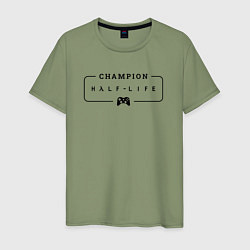 Мужская футболка Half-Life gaming champion: рамка с лого и джойстик