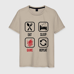 Мужская футболка Eat - sleep - Cyberpunk 2077 - repeat