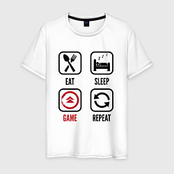 Мужская футболка Eat - sleep - Ghost of Tsushima - repeat