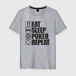 Мужская футболка Eat, sleep, poker, repeat