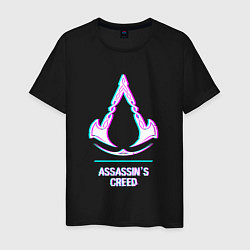 Мужская футболка Assassins Creed в стиле glitch и баги графики