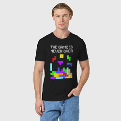 Футболка хлопковая мужская Tetris - the game is never over, цвет: черный — фото 2