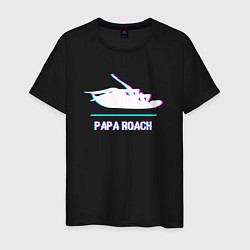 Футболка хлопковая мужская Papa Roach glitch rock, цвет: черный