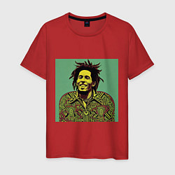 Мужская футболка Боб Марли 2D граффити эффект