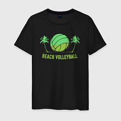 Футболка хлопковая мужская Beach volley, цвет: черный