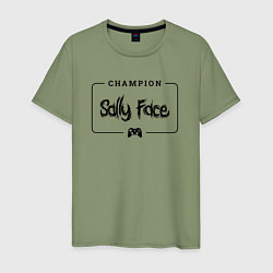 Мужская футболка Sally Face gaming champion: рамка с лого и джойсти