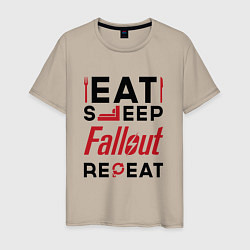 Мужская футболка Надпись: eat sleep Fallout repeat