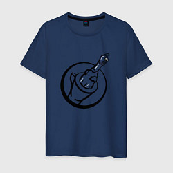 Футболка хлопковая мужская Чикен ган - вектор лого, цвет: тёмно-синий