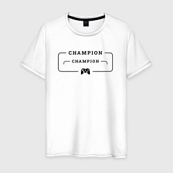 Мужская футболка S T A L K E R gaming champion: рамка с лого и джой