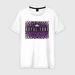 Мужская футболка Фиолетовый леопард с короной