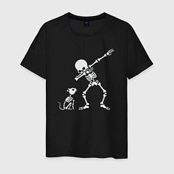 Мужская футболка Скелет и кошка