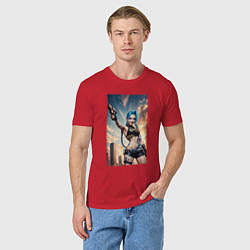 Футболка хлопковая мужская Jinx модель, цвет: красный — фото 2