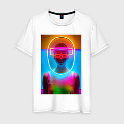 Мужская футболка Japan girl - glow - neural network