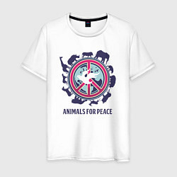 Мужская футболка Животные за мир