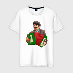 Мужская футболка Ленин на баяне