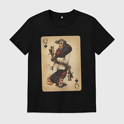 Футболка хлопковая мужская Fable III Ловкач, дама пики, цвет: черный