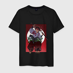 Мужская футболка Танжиро с мечом - Клинок рассекающий демонов