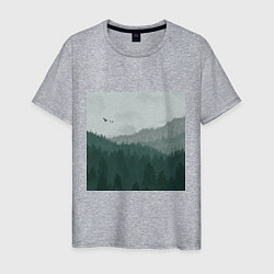 Мужская футболка Туманные холмы и лес