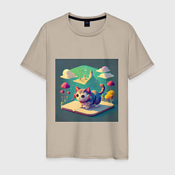 Мужская футболка Кот с наушниками