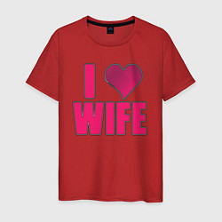 Мужская футболка Я люблю жену - надпись и сердце